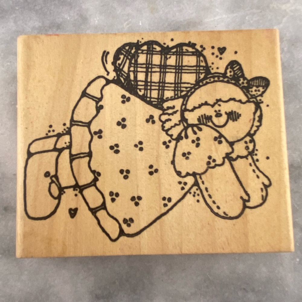 Folk Art Angel Wood Mounted Rubber Stamp by « Hook’s Line and Inkers»